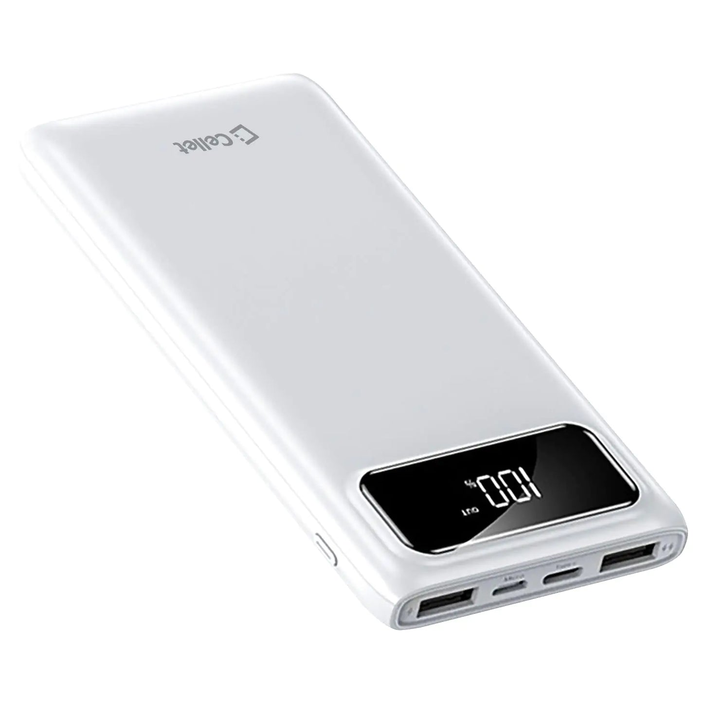 Portable Charger Battery Pack 10000mAh - Fast Charging Universal Power Bank with Dual USB Ports – USB Cables Included (White)